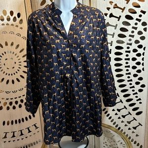Fun2Fun brand lightweight navy dog shirt sz L (like Modcloth)